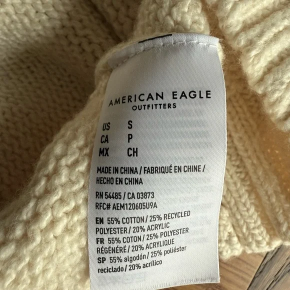 American Eagle Outfitters Brown and Cream Fair Isle Crew Neck Sweater - Picture 7 of 8